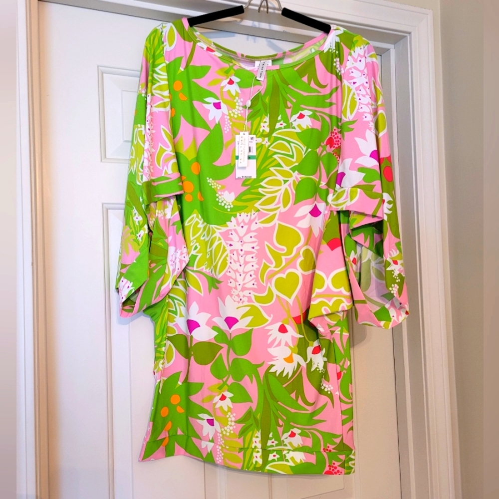 💚 NWT Trina Turk La Palma Swim Tunic Coverup Dress L
